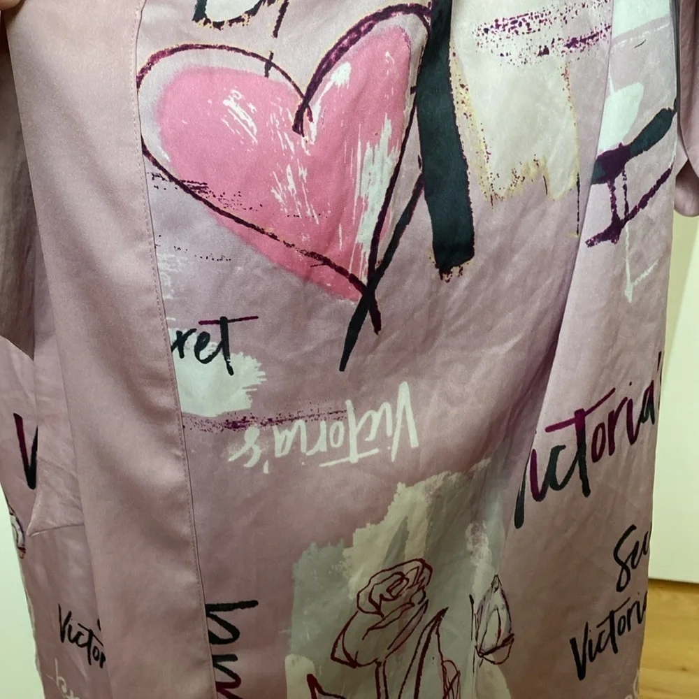Victoria Secret loungewear/robe Women’s VS branded slinky sexy Pink purple M/L - Picture 4 of 12